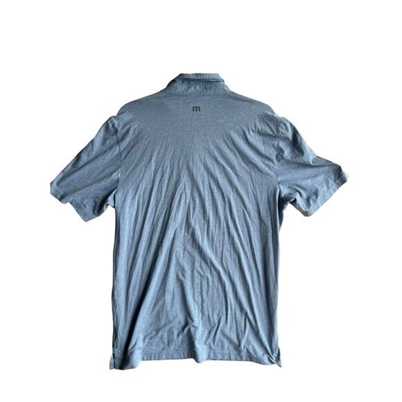 Travis Mathew Men's Polo Golf Shirt Blue Striped Size Large 3 Button Pima Cotton - Picture 2 of 10